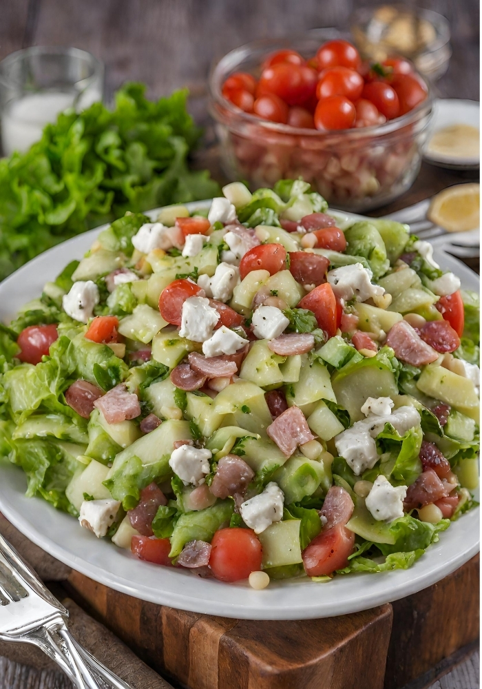 The La Scala Chopped Salad combines fresh, crisp ingredients with a tangy, homemade dressing that's simply irresistible.